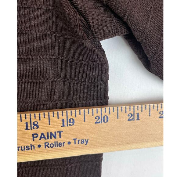 Exclusively Misook Women's Large Brown/Black Long Sleeve Lightweight Cardigan - Picture 2 of 4